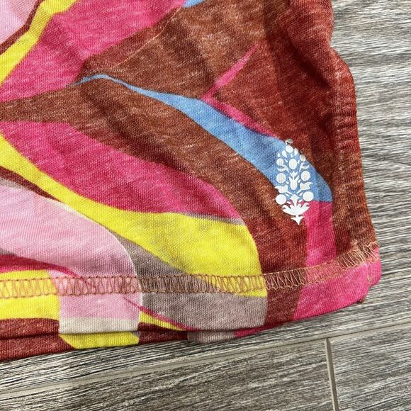 Free People Movement Keep Rolling Printed Tee Long Sleeve S Geometric Y2K - Picture 3 of 6